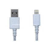 Nylon Wrapped Clear PVC Jacket USB Charge and Data Cable for iPhone 5 and 6 (JH50F)