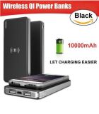 Qi Wireless Power Bank, 10000mAh Portable Wireless Charger Power Bank 2 in 1 Fast Charging, External Battery Pack