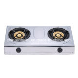 2 Burners Stainless Steel 710mm Length 120-120 Brass Burner Cap Gas Cooker/Gas Stove