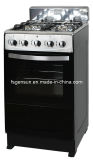 Black Painted Gas Stove with Oven with Luxury Enameled Grills
