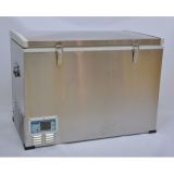 DC Compressor Refrigerator with DC12/24V, AC Adaptor (100-240V) Can Be Powered by Solar Energy