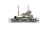 2 Channels Professional UHF Microphone with Two Handheld Mics or Two Transmitters