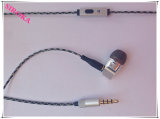 Earphones for iPhone/iPod, with Mini Microphone and Fabric Cable