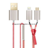 Rosy Color 2 in 1 Zipper USB Data Cable (RHE-A4-035)