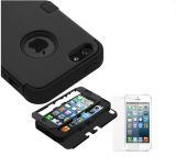 Hybrid 3-Layer Hard/Gel Case + Screen Protector for Apple iPhone 5