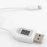 White Micro USB Cable with LED Digital Indicator for iPhone6/Samsung