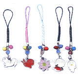 Mobile Phone Strap with Colourful Charm (AMPC1302)