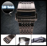 Machine Cat Head Stainless Steel Back Watch LCD Display