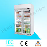 1100 L Upright Glass Door Refrigerator for display Cooler with Ce