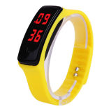 Black Mirror and Colorful LED Silicone Bracelet Electronic Watch
