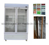 Supermarket Drinking Double Glass Doors Refrigerator Showcase (2 door)