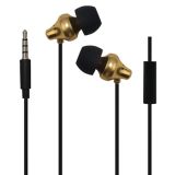 Fashion Metal Mobile Stereo Earbuds Earphone with Copper Earcup