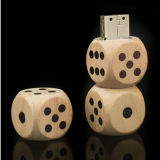 Wooden Dice-Shaped USB Flash Drive