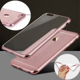 Ultra Thin Rose Gold Plating Crystal Clear Case for iPhone 6 6s 4.7 Inch 6 Plus 5.5 Inch Transparent TPU Soft Phone Bag Covers
