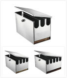 3/4/5 Divisions Stainless Steel Kitchen Knife Box with Cover & Lock