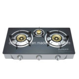 3 Burners Tempered Glass Top 90# Brass Burner Gas Cooker/Gas Stove