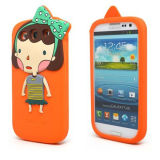 Bowknot Girl Silicone Mobile Phone Case for Samsung Galaxy S3 I9300