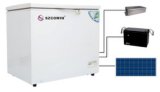 DC Compressor Refrigerator with DC 12/24V, AC Adaptor (100-240V) Can Be Powered by Solar