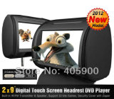 2X9 Inch HD Touch Screen Headrest Car DVD Player with 32bit Games+Zipper Cover