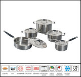 10PCS Cut Edge Stainless Steel Saucepan Set