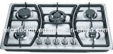Built in Gas Hob with 5 Burners and Stainless Steel Panel, Cast Iron Pan Support, 220V Pulse Ignition (GH-S805C)