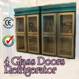 4 Glass Doors Stainless Steel Refrigerator for Kitchen