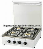 White Painting Table Top Gas Stove Cooker with Glass Lid