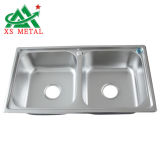 Double Bowl Stainless Steel Kitchen Sink (XS-PS8043)