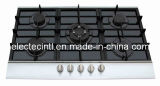 Gas Hob with 5 Burners and Tempered Glass Curse Panel, Enamel Pan Support and Flame Failure Device for Choice (GH-G955C-3)