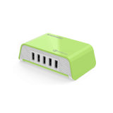 Fast Charging 40W 5-Port Desktop Mobile Phone Charger (green)