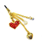 Mobile Phone Charms with Red Rhinestones (GR60-2)