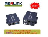 1 to 2 VGA Extender by UTP Cat5e/6 (100m/200m/300m+Audio)