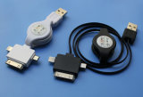 Retractable 3 In1 Combo Charge Sync USB Cable Lightning & 30pin & Micro USB for iPhone Android