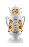 3.2L Plastic Samovar (with thermometer and porcelain/glass teapot/flower) [T18e1]