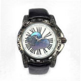 Custom Luxury Genuine Leather Waterproof Wrist Watch Lw-10