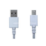 Nylon Wrapped Clear PVC Jacket USB Charge and Data Cable for Micro Mobile Phone (JH30F)