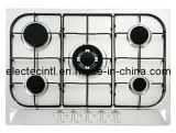 European Type Gas Cooker with 5 Burners and Stainless Steel Mat Panel, Enamel Pan Support and 220V Pulse Ignition (GH-S715E)