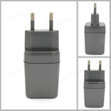 5V/2.1A Dual USB EU Plug Wall Charger for iPhone/Samsung