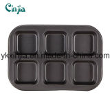 6cup Carbon Steel Non-Stick Square Muffin Pan