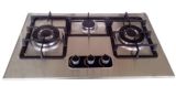 Stainless Steel Gas Stove with Cast Iron Pan Supports