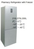 Hot Sale Pharmacy Refrigerator with Freezer (210L/270L/288L)