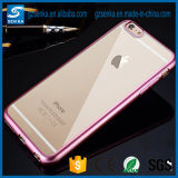 Transparent Crystal Clear Back Panel Plating TPU Bumper Mobile Cover for iPhone 5s