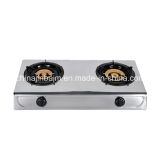 2 Burners Stainless Steel 100-120 Brass Burner Cap Gas Cooker/Gas Stove
