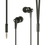 Black Flat Cable Metal Earphone for MP3