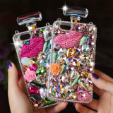 Deluxe Diamond Crystal Bling Perfume Bottle Cover Case Handbag Chain for Cell Phones