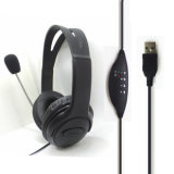 Black Cheap Factory USB Headset with Mic