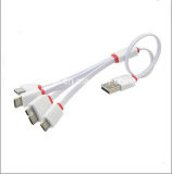 30cm Flat 4 in 1 USB Charging Cable Mobile Phone Charger Adapter Cable (XST-C001)