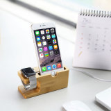 100% Wood Made Eco-Friendly Mobile Phone Stand 2 in 1 Wooden Desktop Holder for Apple Watch