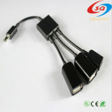 Mobile Phone and Tablet PC Wholesale Universal 3-in-1 Multi-Function Micro USB Hub Data Cable