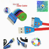 LED Smile Face USB Data Sync Charger Flat Cable for iPhone (LSUC002)